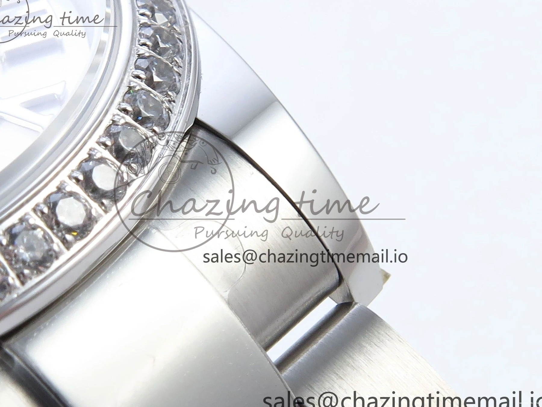 0511 Contemporary DateJust 31 278384RBR ARF 1:1 Best Edition 904L Steel Silver Roman Dial Diamonds Bezel on SS Oyster Bracelet ETA 423